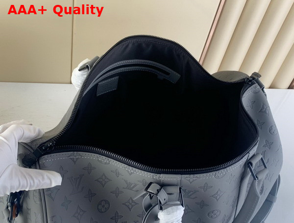 Louis Vuitton Keepall Bandouliere 50 Anthracite Gray Monogram Shadow Calf Leather Replica