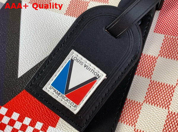 Louis Vuitton Keepall Bandouliere 50 Bag Red and Blue Damier Flags Coated Canvas M11674 Replica