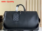 Louis Vuitton Keepall Bandouliere 50 Bag in Black Epi XL Grained Leather Replica