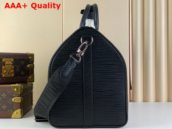 Louis Vuitton Keepall Bandouliere 50 Bag in Black Epi XL Grained Leather Replica