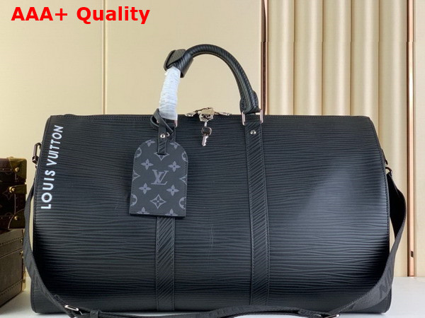 Louis Vuitton Keepall Bandouliere 50 Bag in Black Epi XL Grained Leather Replica