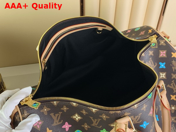 Louis Vuitton Keepall Bandouliere 50 Bag in Black Multicolor Monogram Canvas Replica