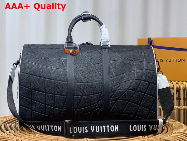 Louis Vuitton Keepall Bandouliere 50 Bag in Black Taurillon Calf Leather for 2022 FIFA World Cup M21382 Replica