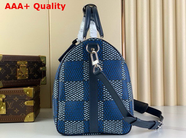 Louis Vuitton Keepall Bandouliere 50 Bag in Blue Damier Heritage Coated Canvas N40861 Replica