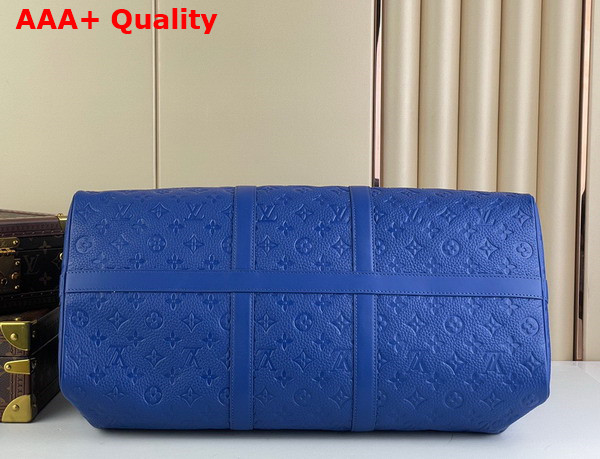 Louis Vuitton Keepall Bandouliere 50 Bag in Racing Blue Embossed Taurillon Monogram Cowhide Leather M23141 Replica