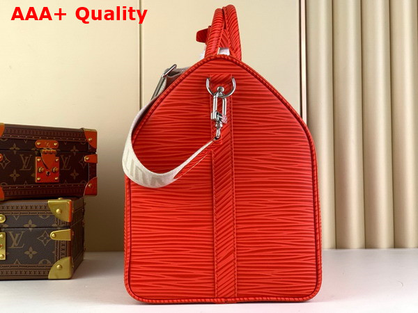 Louis Vuitton Keepall Bandouliere 50 Bag in Vermillion Red Epi XL Grained Leather M23721 Replica