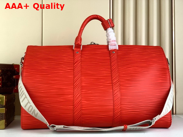 Louis Vuitton Keepall Bandouliere 50 Bag in Vermillion Red Epi XL Grained Leather M23721 Replica