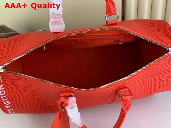 Louis Vuitton Keepall Bandouliere 50 Bag in Vermillion Red Epi XL Grained Leather M23721 Replica