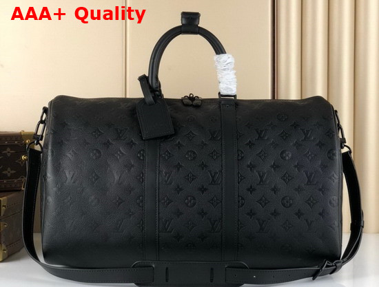 Louis Vuitton Keepall Bandouliere 50 Black Taurillon Monogram Leather M59025 Replica