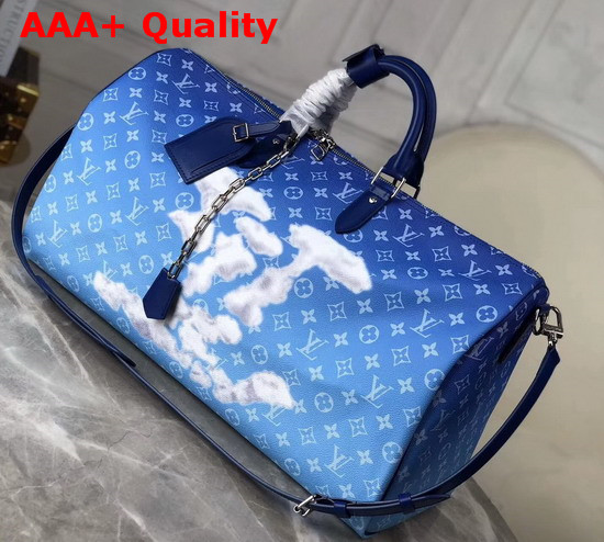 Louis Vuitton Keepall Bandouliere 50 Blue Monogram Canvas Replica