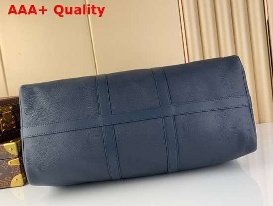 Louis Vuitton Keepall Bandouliere 50 Blue Monogram Denim and Navy Blue Taurillon Leather M45975 Replica