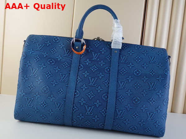 Louis Vuitton Keepall Bandouliere 50 Denim Cowhide Leather M21375 Replica