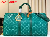 Louis Vuitton Keepall Bandouliere 50 Green Monogram Heritage Coated Canvas M12687 Replica