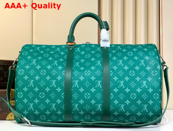 Louis Vuitton Keepall Bandouliere 50 Green Monogram Heritage Coated Canvas M12687 Replica