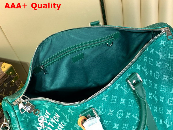 Louis Vuitton Keepall Bandouliere 50 Green Monogram Heritage Coated Canvas M12687 Replica