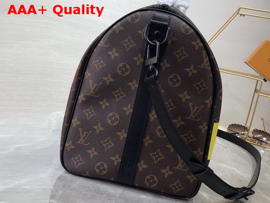 Louis Vuitton Keepall Bandouliere 50 Marron Monogram Canvas with Colorful High Impact Logos M44642 Replica