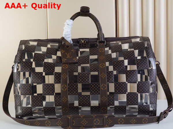 Louis Vuitton Keepall Bandouliere 50 Monogram Chess Coated Canvas and PVC M20864 Replica