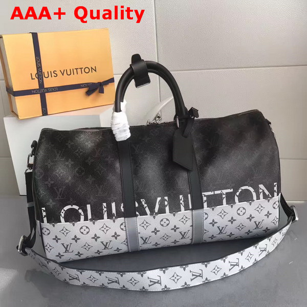 Louis Vuitton Keepall Bandouliere 50 Monogram Eclipse Canvas Dual Color Replica