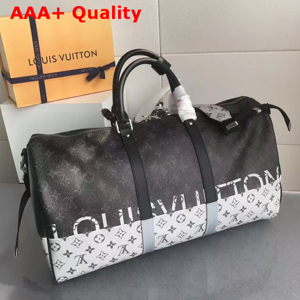 Louis Vuitton Keepall Bandouliere 50 Monogram Eclipse Canvas Dual Color Replica