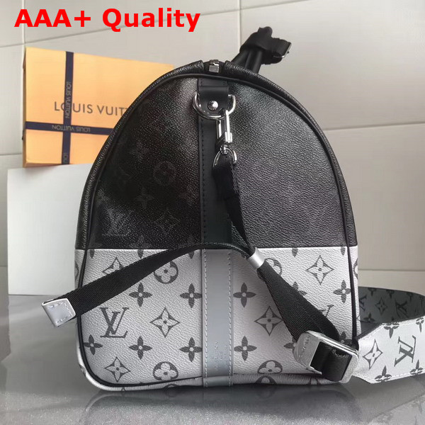 Louis Vuitton Keepall Bandouliere 50 Monogram Eclipse Canvas Dual Color Replica