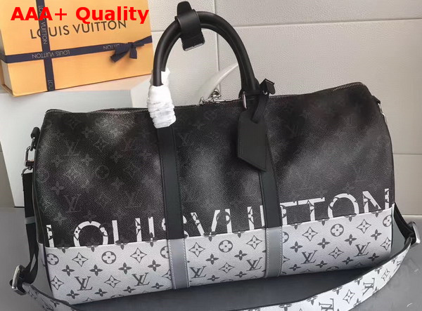 Louis Vuitton Keepall Bandouliere 50 Monogram Eclipse Canvas Dual Color Replica