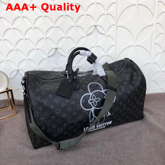 Louis Vuitton Keepall Bandouliere 50 Monogram Eclipse Coated Canvas Replica