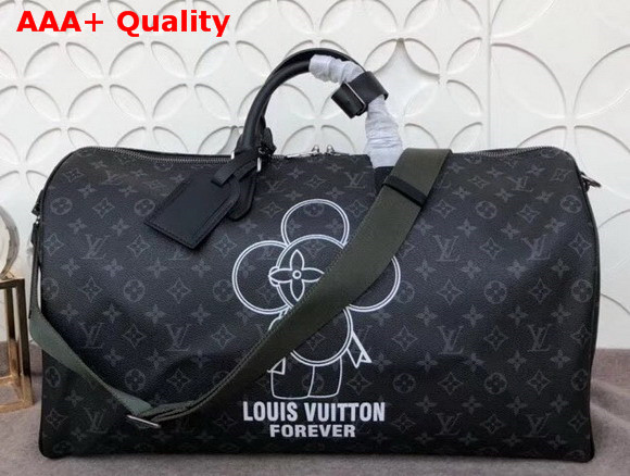 Louis Vuitton Keepall Bandouliere 50 Monogram Eclipse Coated Canvas Replica