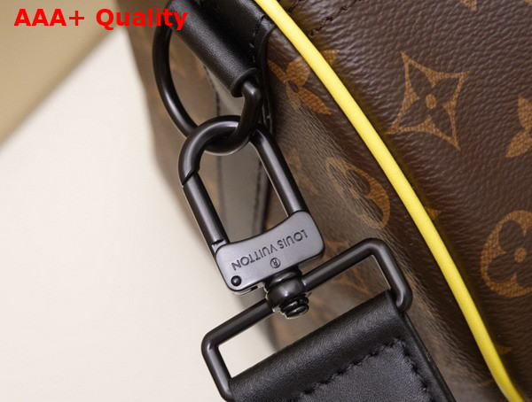 Louis Vuitton Keepall Bandouliere 50 Monogram Macassar Canvas and Florescent Yellow Leather Trim M45866 Replica