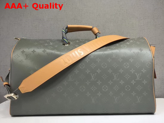 Louis Vuitton Keepall Bandouliere 50 Monogram Titanium Coated Canvas M43886 Replica