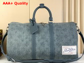 Louis Vuitton Keepall Bandouliere 50 Monogram Washed Denim Coated Canvas M22532 Replica