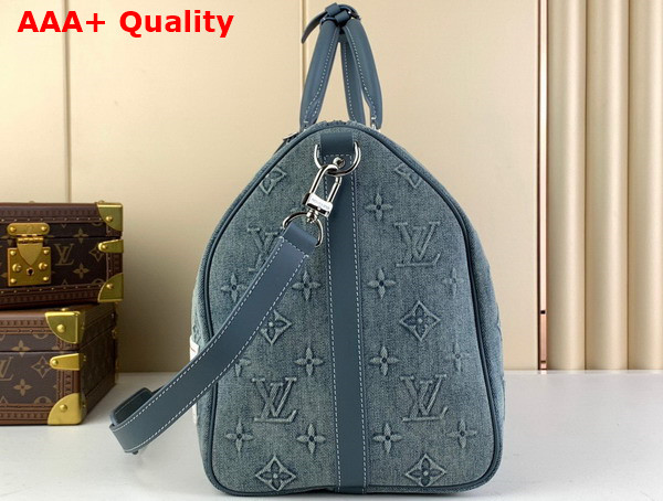 Louis Vuitton Keepall Bandouliere 50 Monogram Washed Denim Coated Canvas M22532 Replica