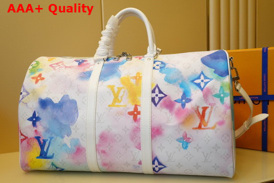 Louis Vuitton Keepall Bandouliere 50 Monogram Watercolor Multico Coated Canvas M45758 Replica