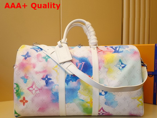 Louis Vuitton Keepall Bandouliere 50 Monogram Watercolor Multico Coated Canvas M45758 Replica