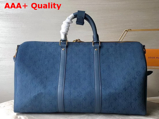 Louis Vuitton Keepall Bandouliere 50 Navy Blue Monogram Denim M44645 Replica