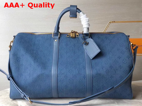 Louis Vuitton Keepall Bandouliere 50 Navy Blue Monogram Denim M44645 Replica