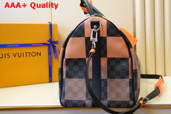 Louis Vuitton Keepall Bandouliere 50 Orange Damier Graphite Giant Coated Canvas N40420 Replica