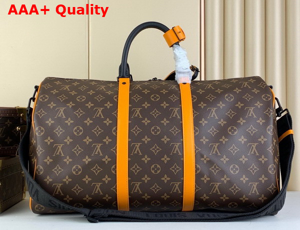 Louis Vuitton Keepall Bandouliere 50 Radiant Sun Monogram Macassar Coated Canvas Replica