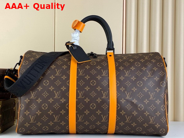 Louis Vuitton Keepall Bandouliere 50 Radiant Sun Monogram Macassar Coated Canvas Replica