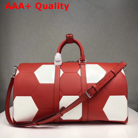 Louis Vuitton Keepall Bandouliere 50 Red Epi Leather for 2018 Fifa World Cup Replica