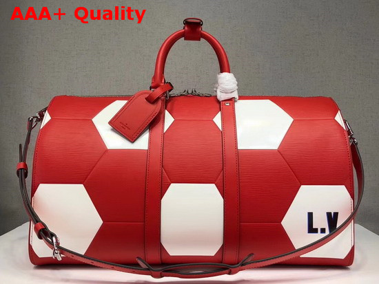 Louis Vuitton Keepall Bandouliere 50 Red Epi Leather for 2018 Fifa World Cup Replica