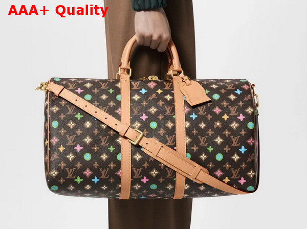 Louis Vuitton Keepall Bandouliere 50 Travel Bag in Chocolate Monogram Craggy Coated Canvas M24901 Replica