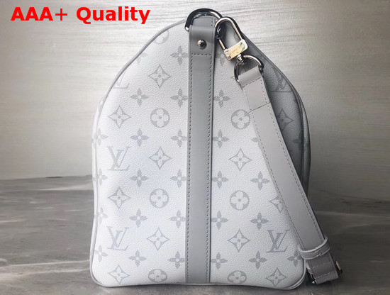 Louis Vuitton Keepall Bandouliere 50 White Monogram Canvas with Colorful Logos M44643 Replica