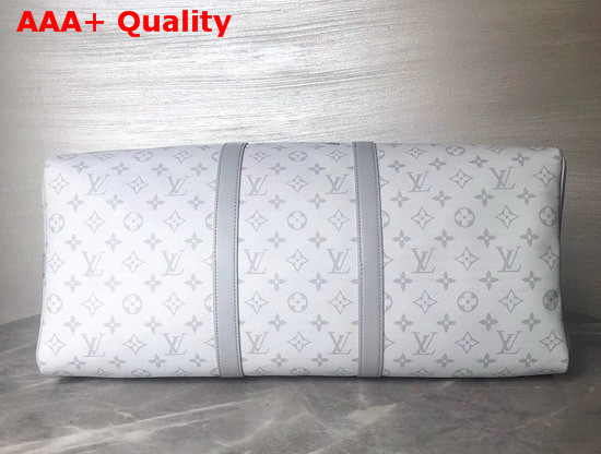 Louis Vuitton Keepall Bandouliere 50 White Monogram Canvas with Colorful Logos M44643 Replica