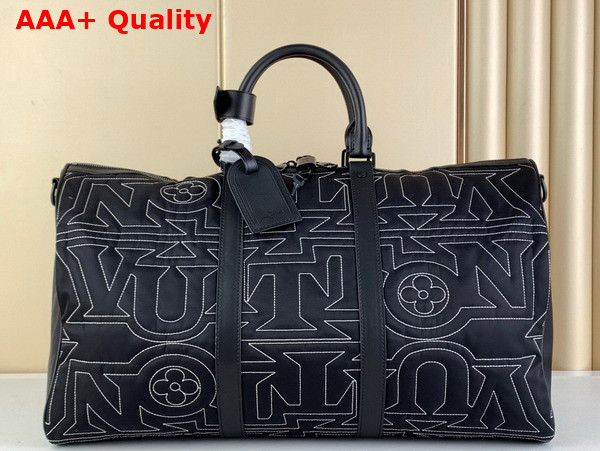 Louis Vuitton Keepall Bandouliere 50 in Black Nylon M21428 Replica