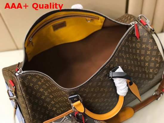 Louis Vuitton Keepall Bandouliere 50 in Monogram Canvas with Virgil Ablohs New Patchwork Replica