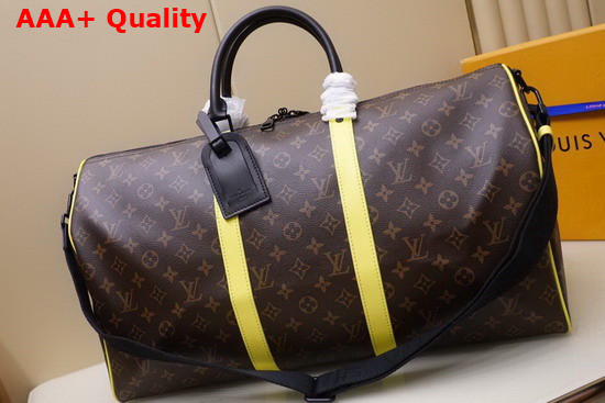 Louis Vuitton Keepall Bandouliere 50 in Monogram Macassar Canvas Florescent Yellow M45866 Replica