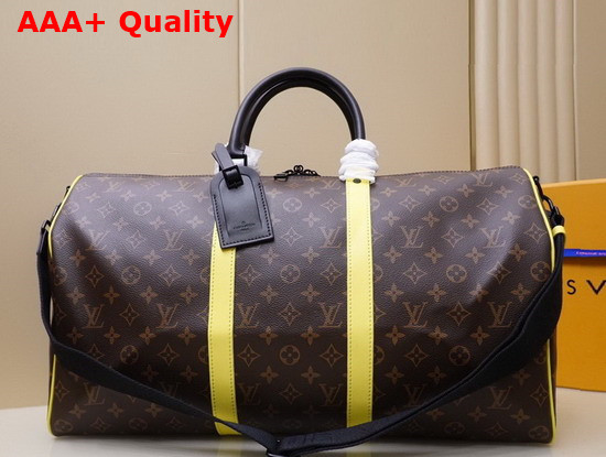 Louis Vuitton Keepall Bandouliere 50 in Monogram Macassar Canvas Florescent Yellow M45866 Replica