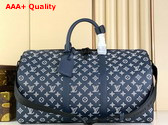 Louis Vuitton Keepall Bandouliere 50 in Navy Blue Monogram Shadow Leather M24953 Replica