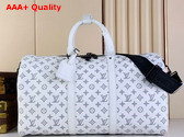 Louis Vuitton Keepall Bandouliere 50 in White Monogram Shadow Leather M24954 Replica