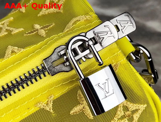 Louis Vuitton Keepall Bandouliere 50 in Yellow Mesh Embroidered with the Monogram Pattern Replica